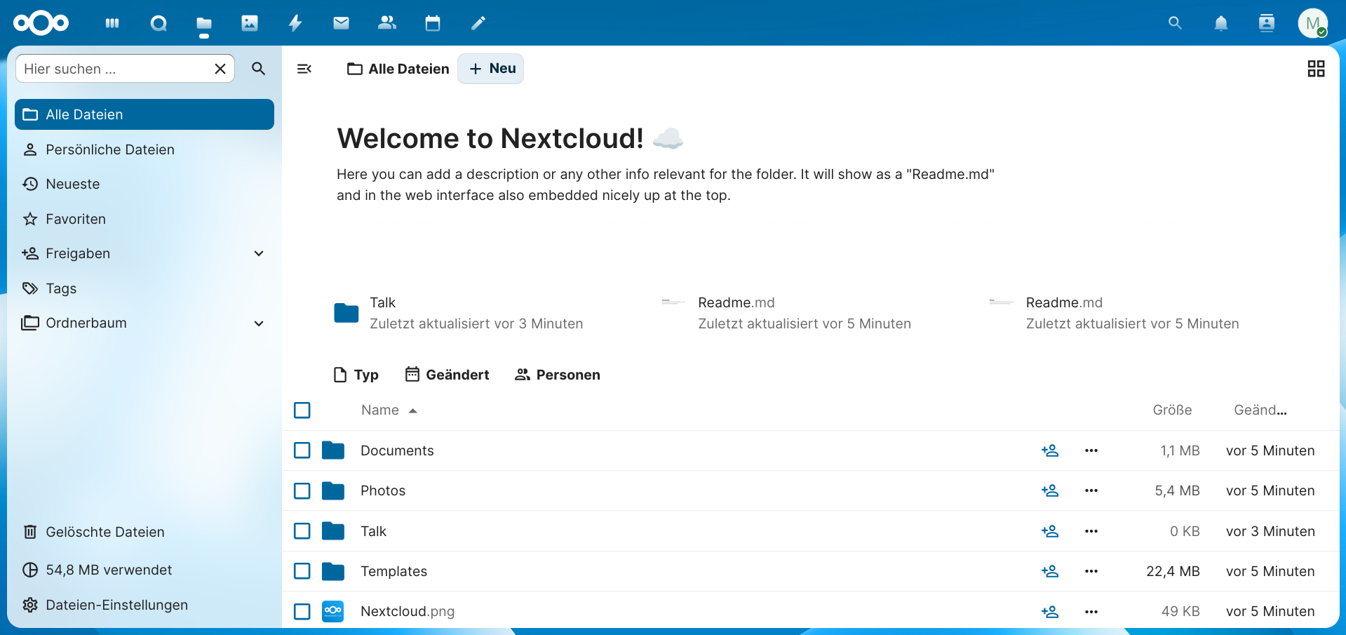 Nextcloud – Alle Dateien