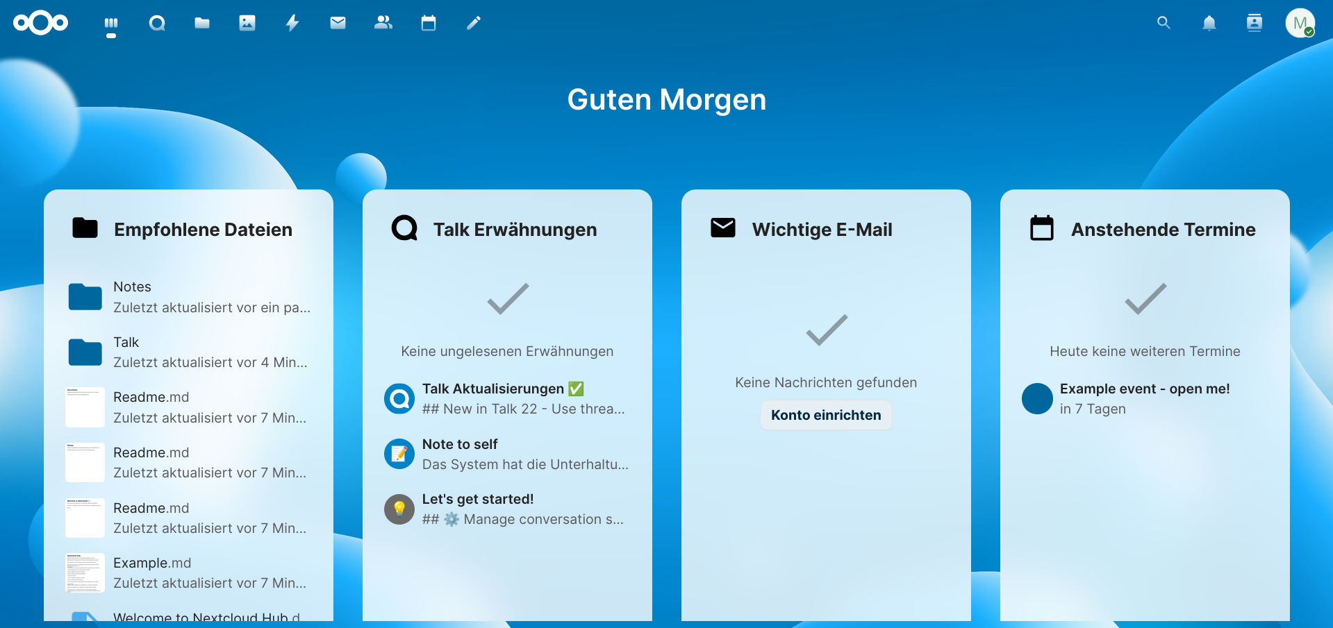 Nextcloud – Dashboard