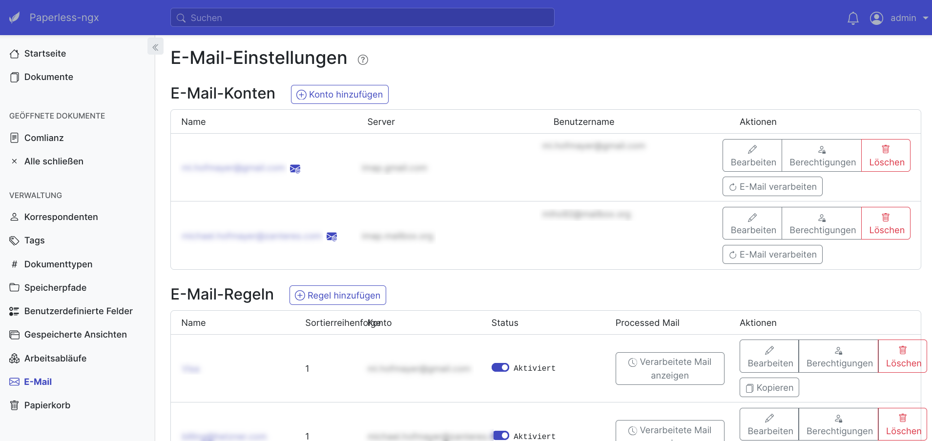 Paperless-ngx – E-Mails