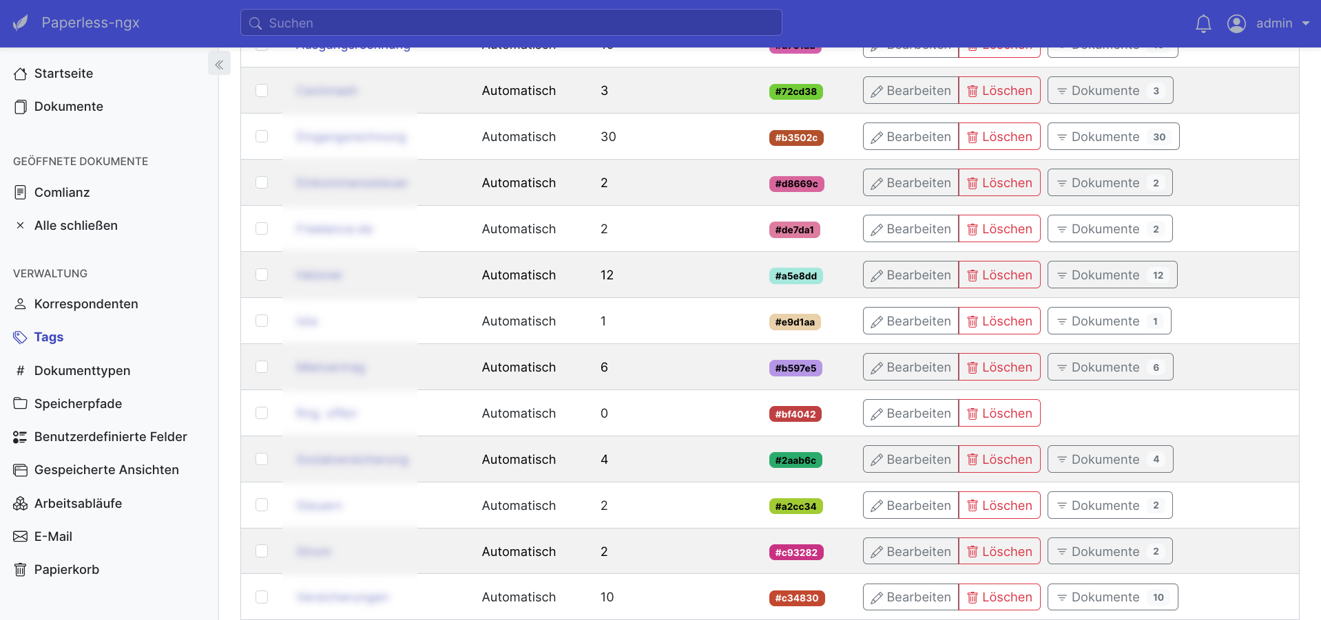Paperless-ngx – Tags