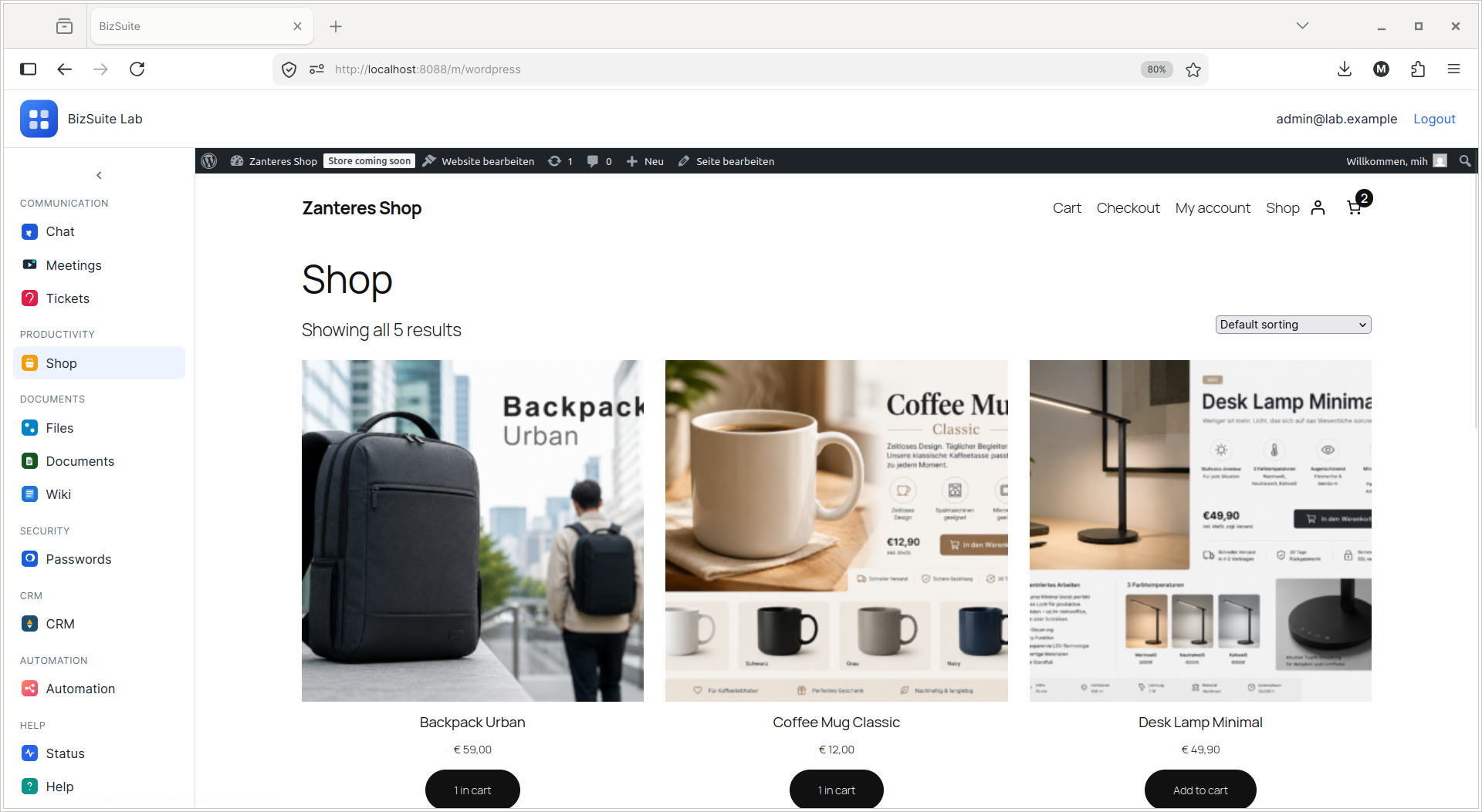 Shop und Webpräsenz mit WooCommerce